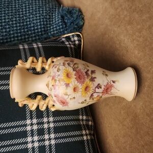 Antique Rudolstadt Germany Hand Painted Porcelain Vase 7 inch